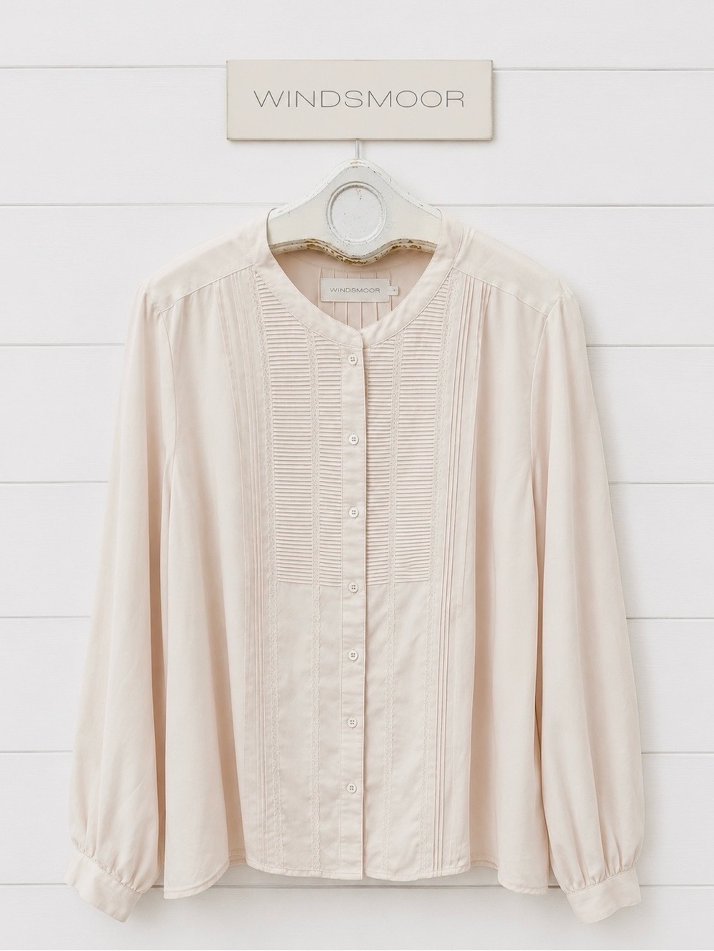 WINDSMOOR Pleated Front Blouse -beige - Size 20